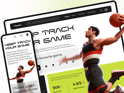 Responsive Web for sport news website 2024 ai game ui illustration landing page mobile ui neel litoriya online game ui responsive ui responsive web saloneel saloni sport sport ui ui ux web ui