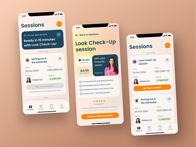 Stylist session app fashion app mobile app mobile app design mobile app identity mobile ui stylist app ui