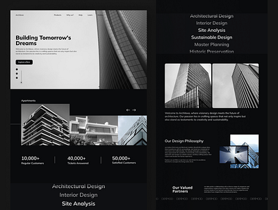 Architecture Website Landing Page architecture ui architecture website ui landing page design landing page ui ui design uiux design ux design web design website design website ui