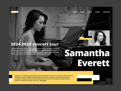 Samantha Everett - Classical Pianist Website design graphic design web design