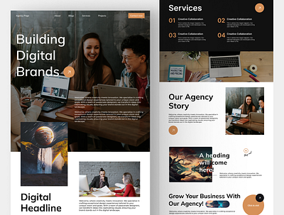 Digital Agency Landing Page UI agency landing page agency landing page ui agency web ui agency website ui digital agency website modern landing page ui modern ui web design