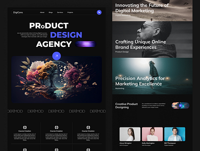 Product Design Agency Landing Page agency web ui agency website ui company landing page ui landing page landing page design landing page ui modern ui modern website ui product design agency ui design uiux design ux design uxui design