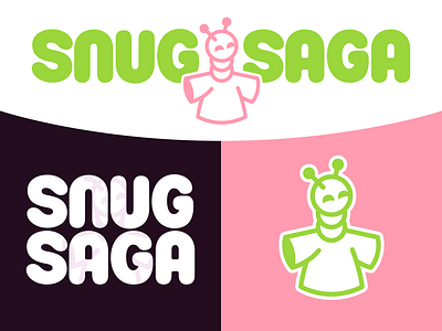 SnugSaga logo branding bug caterpillar clothing logo sebm shirt soft sticker typography