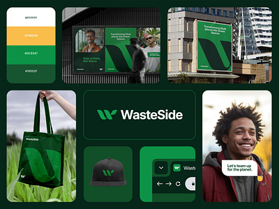 WasteSide Branding & Visual Identity behance brand brand designer brand guidelines brand identity brand sign case study clean environment green growth identity illustration logo logo designer logotype minimal packagin startup visual identity