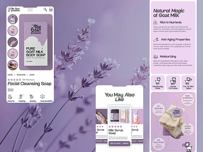 The Goat Standard — Product Page {Desktop & Mobile} creativedesign design desktopandmobile ecommerce handcraftedsoap lavender midjourney mockupdesign naturalproducts productdesign productpage responsive sustainable ui uiux uxdesign uxui web design webdesign