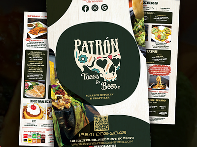 Menu Re Design - Patròn Tacos & Beer 2024 design graphic design graphics menu menu design restaurant