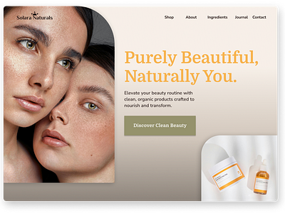 Beauty Brand | Hero Section Design beautybranding brand identity branding cleanbeauty colour palette figma hero page design herosectiondesign minimalistaesthetic shopify squarespace typography ui uiuxdesign webdesigninspiration website design wellnessbrand