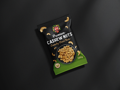 Cashew Nuts Pouch Packaging Design branding graphic design logo packaging design ui