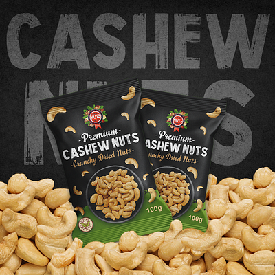 Cashew Nuts Pouch Packaging Design branding graphic design logo packaging design ui