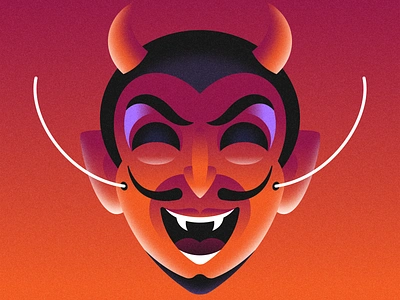 Halloween Devil Mask autumn character design demon devil fall halloween hell holiday horns illustration mask october pitchfork satan trickortreat