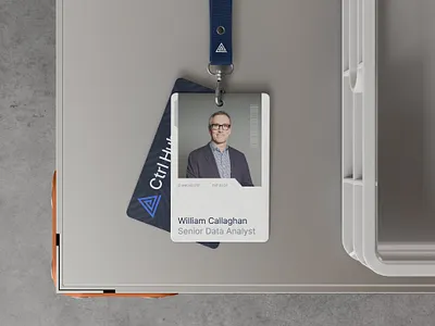 Ctrl Hub ID Badge b2b brand brand design brand pattern branding construction design digital grid id id badge lanyard layout minimal pattern print saas
