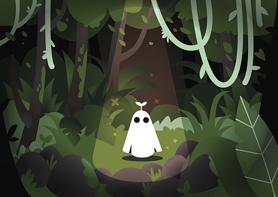 forest ghost forest ghost ghost illustration jungle light loneliness mysticism sheet tree