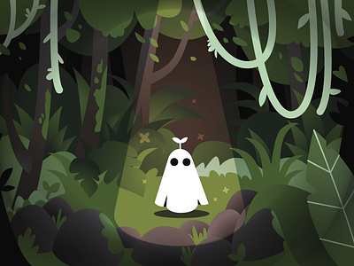 forest ghost forest ghost ghost illustration jungle light loneliness mysticism sheet tree