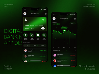 Digital Banking App Concept app application bank bank app bank card banking app clean design digital wallet finance fintech homieslab mobile mobile app mobile application mobile banking modern saas ui ux