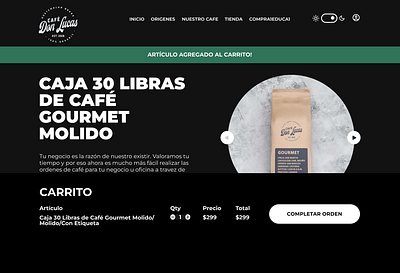 Coffee Brand UX Design & Development coffee brand react ui ux design web design