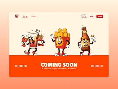 Booze Bites - Coming Soon app bites booze booze bites boozebites branding bytebigboss design e commerce fries graphic design hero page illustration imaginecorex logo typography ui ux vector web