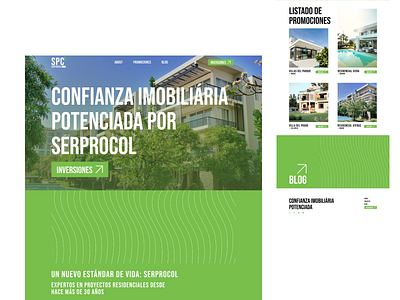 Landing page - SERPROCOL construction design landing site ui web design