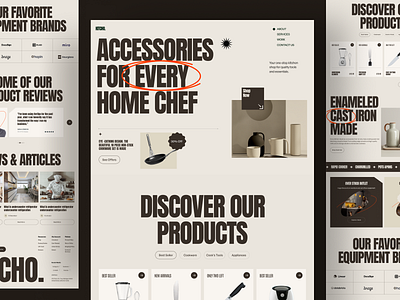 Kitchen Accessories Landing Page Design design ecommerce landing page ecommerce website ecommerce website design kitchen kitchen accessories kitchen product landing page minimal online shop online store ui web design website design