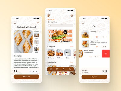 Mobile App - BAKERY app bakery delivery design mobile mobile app ui uiux design