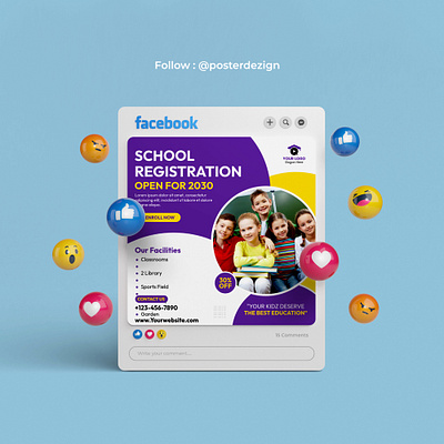 Creative Flyers for Social Media Promotion and school admission branding logo school admission open