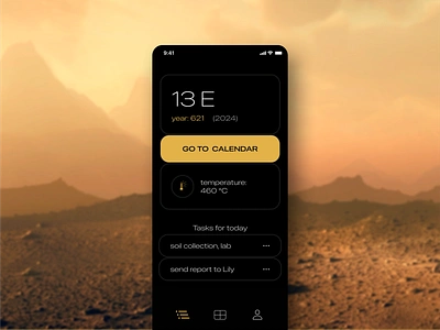 Calendar for Venus planet scientist mobile app mobile app design mobile app identity mobile ui ui