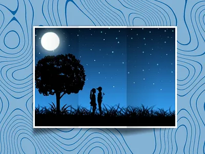 Night 2D illustration 2d illustration graphic design illustration design illustrator paper mockup photoshop