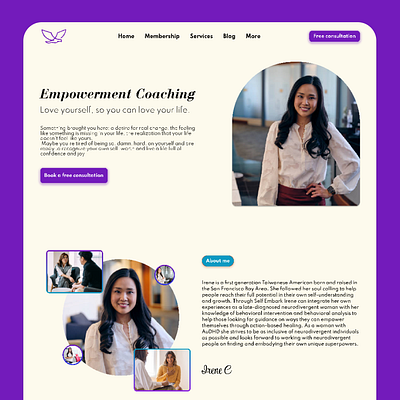 Self empowerment coach website coach design figma landing page life coach self coach self empowerment coach ui uiux web design webdesign website