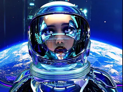 Interstellar Express 3D Render 3d astronaut blender c4d cyborg graphic design render