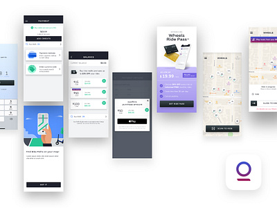 Wheels | UI Design brand branding cars design driving identity illustration logo maps micromobility people phone typography ui ux web