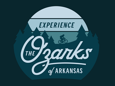 Experience The Ozarks of Arkansas arkansas biking branding camp flat gravel hunter oden illustration lockup mountain ozark ozarks typography vintage workwithunbound