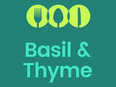Basil & Thyme Recipe App graphic design ui