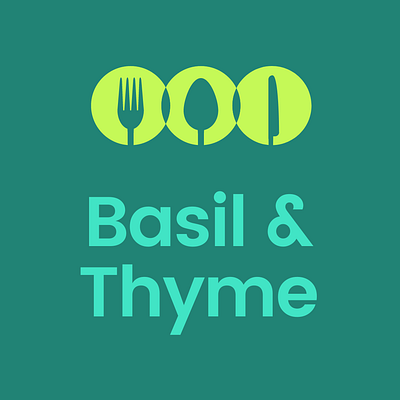 Basil & Thyme Recipe App graphic design ui