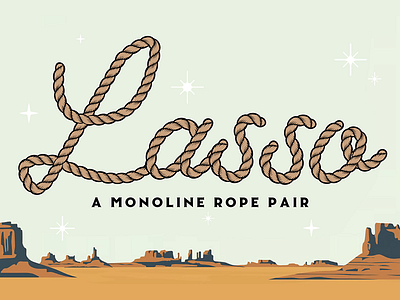 Lasso Monoline cowboy graphic design lasso monoline rope typography vintagetypography west