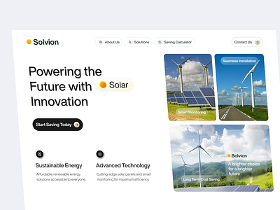 Solar Energy - Landing Page cleandesign landing landingpage renewableenergy solar solarenergy solarwebsite ui uidesign ux website