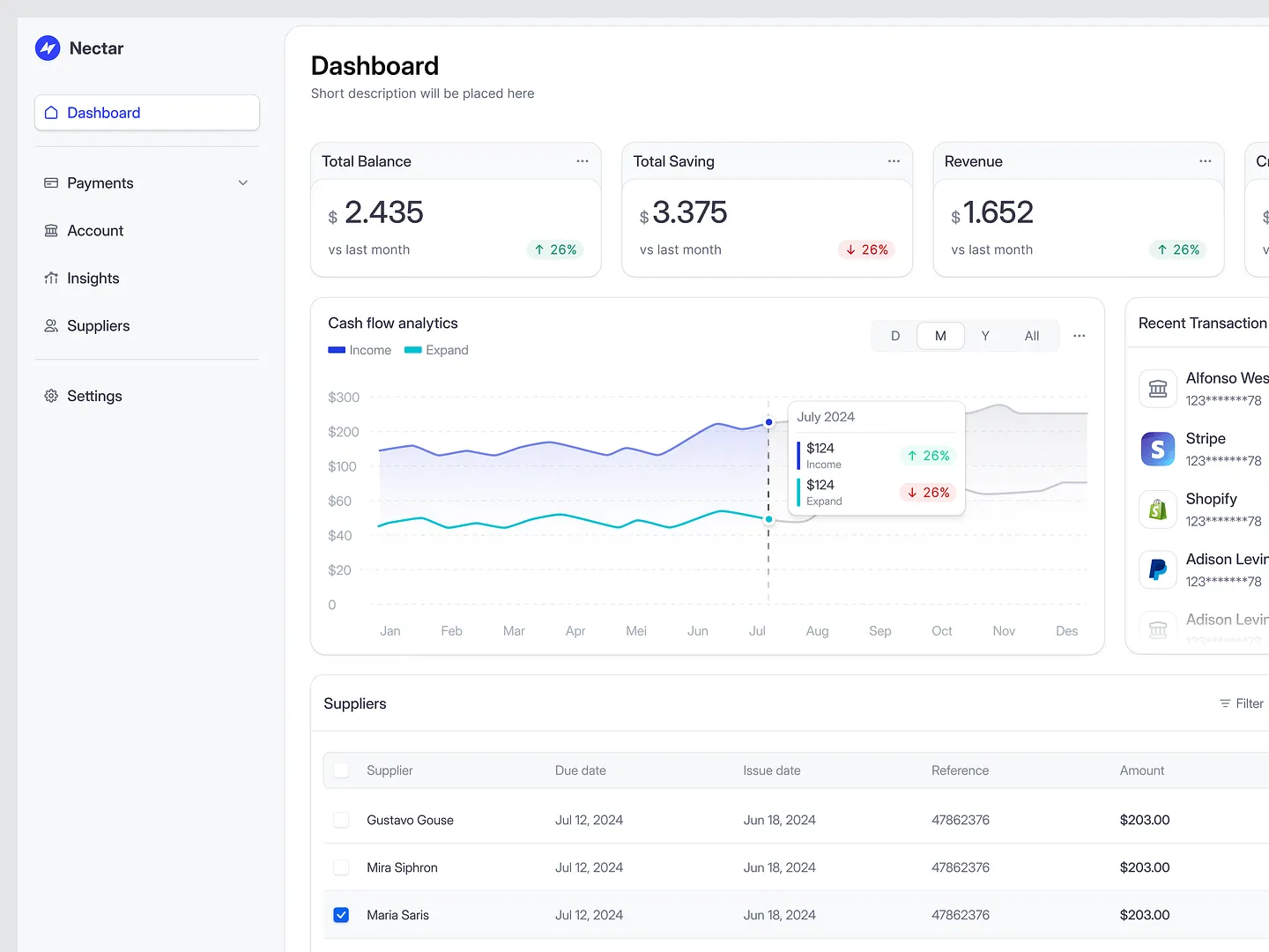 Comprehensive Payment History Page for Business SaaS Dashboard