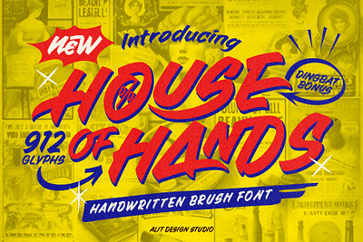 House of Hand Brushed Font design font fonts letteing typeface