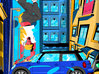 Urban Furious and the beacon beacon break car character design city dance design elements hip hop illustration mini cooper urban vector