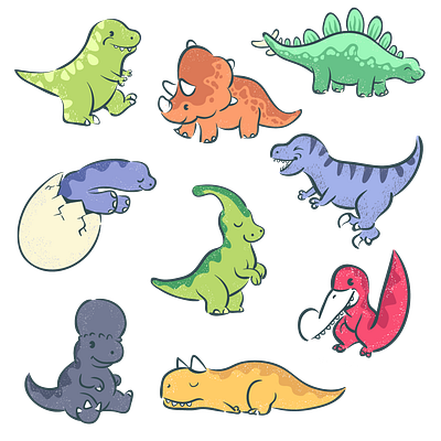 Cute dino illustrations vector cartoon cute dinosaur graphic design illustrations vector