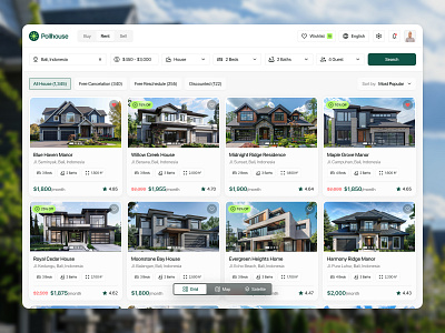 Pollhouse - Real Estate Dashboard build building buy dashboard home hotel house maps product design properties real estate rent sell villa