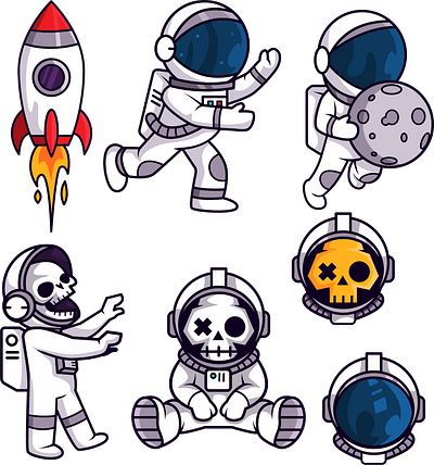 Astronout cartoon vector illustrations astronout cartoon freelance graphic design vector