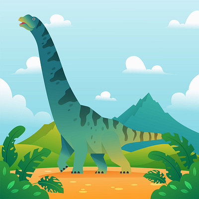 Dinosaur sauropoda vector illustrations dinosaur graphic design illustrations kids vector