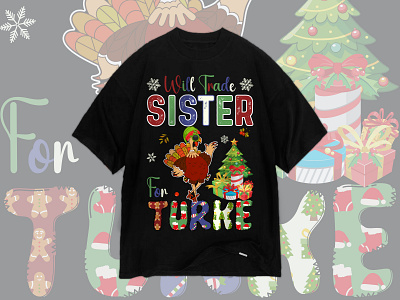 Christmas turkey custom t-shirt design branding christmas gift idea customtshirtdesign design graphic design illustration print on demand t shirt design bundle