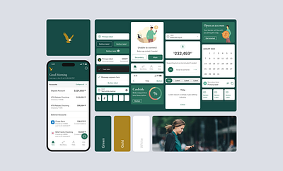 First Republic Bank DS bank banking branding components design system digital banking digital illustration ds eagle first republic bank gold green illustration library interface motion ui ui kit