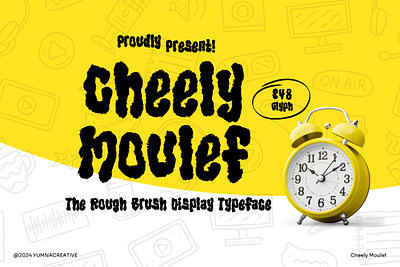 Cheely Moulef – Rough Brush Font brush decorative design display font fun game handwritten illustration kids modern new playful retro rough script typeface typography vintage web