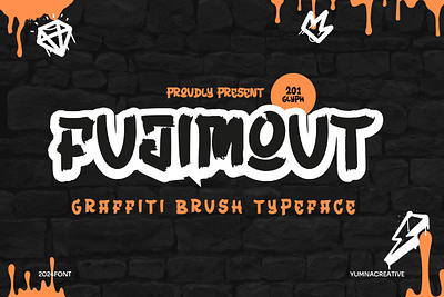 Fujimout – Graffiti Brush Font brand brush decorative design display font graffiti illustration modern new old retro rough trend typeface typography unique urban vintage web