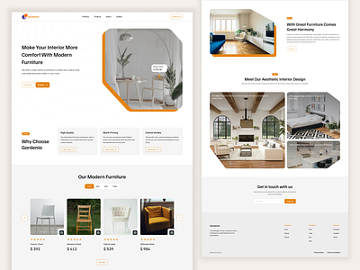 Landing Page Furniture furniture home page landing page ui web design