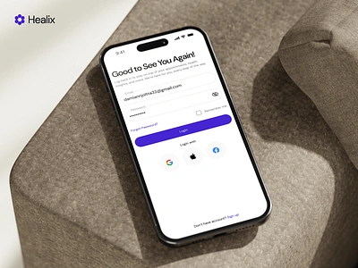 Healix - Healthcare App (Studycase) design health health care app healthcare healthcare mobile login mobile mobile app sign up ui design