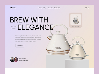 Zette - Elegant Kettle Landing Page Design! dropshipping ecommercedesign elegantdesign homeappliance kettledesign landing page multi vendor ui webdesign