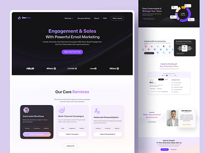 Zencom Email marketing app uiux business email email design email marketing email marketing landing page email marketing web ui email marketing website landing page design marketing marketing landing page marketing platform marketing tools sales ui ui animation uiux web design web uiux