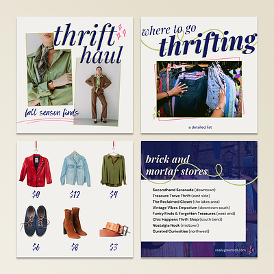 Canva Thrifting Instagram Templates canva canva templates instagram instagram templates templates thrift thrifting